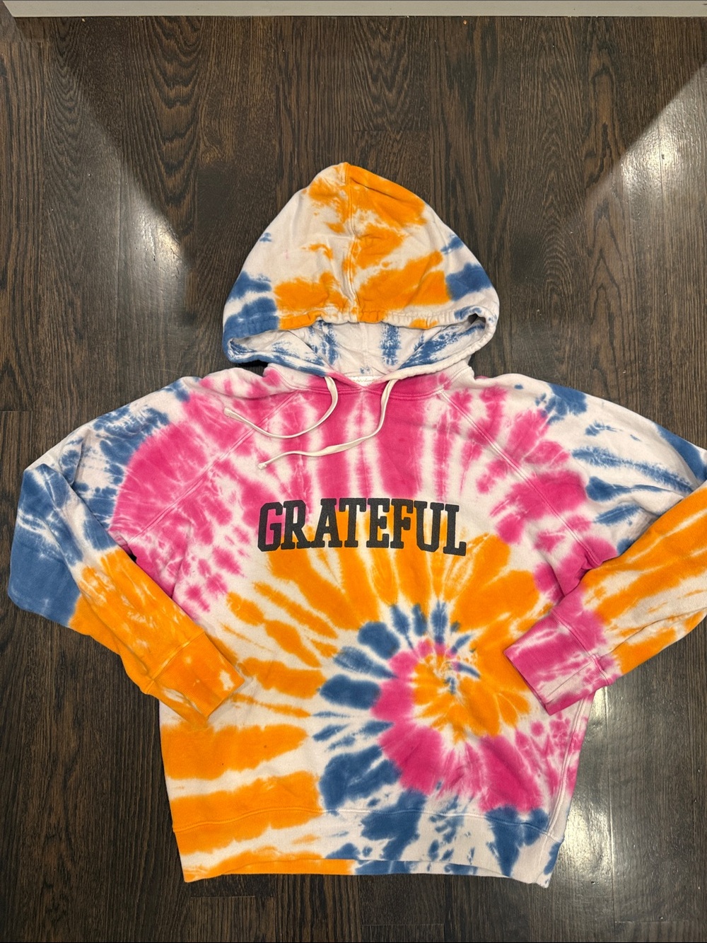 Spiritual Gangster Tie-Dye Hoodie in Pink, Orange, Blue